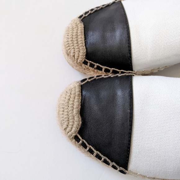 J. Crew Black & White Espadrilles With Leather Cap Toe | 6.5 - Picture 13 of 15